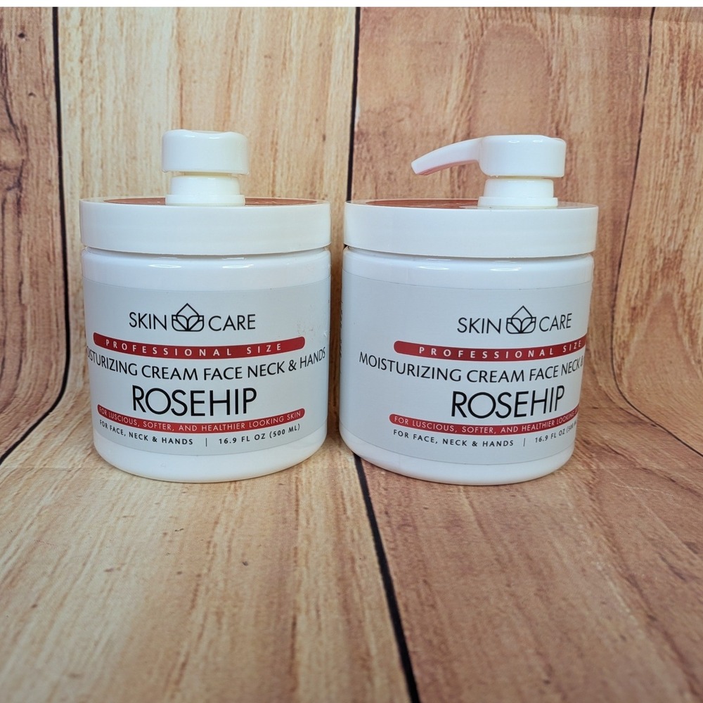 2 Skin Care Professional Size Rosehip Moisturizing Cream Face Neck Hands 16.9 oz